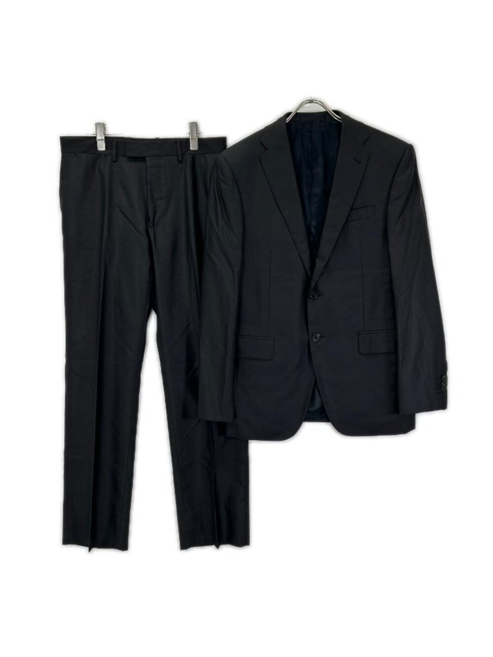 Louis Vuitton Black Wool Silk Pinstripe Lining Damier Suit Set 48